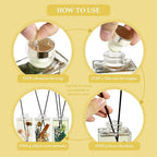 Reed Diffuser Set, 5 fl oz Lemongrass Scented Oil Diffuser, Home Fragrance with Cotton Reed Sticks for Bedroom, Office, Bathroom Shelf Decor & Gifts