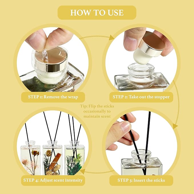 Reed Diffuser Set, 5 fl oz Lemongrass Scented Oil Diffuser, Home Fragrance with Cotton Reed Sticks for Bedroom, Office, Bathroom Shelf Decor & Gifts