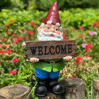 Gnome Garden Decor Statue Gnomes Decorations for Yard with Welcome Sign Outdoor Decorations for Patio Unique Garden Gifts for Women Mom Grandma