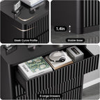 Black 56" Tall Dresser for Bedroom, Fluted Modern 6 Drawers Deep Dressers, Wood Chest of Drawers with Handleless, Curved Profil Storage Closet Dressers for Bedroom, Living Room, Hallway