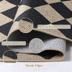 Lahome Checkered Outdoor Runner Rug, 2x8 Kitchen Runner Rugs for Non Skid Washable Entryway Carpet, Checkerboard Non Slip Non Shedding Carpet for Bedroom