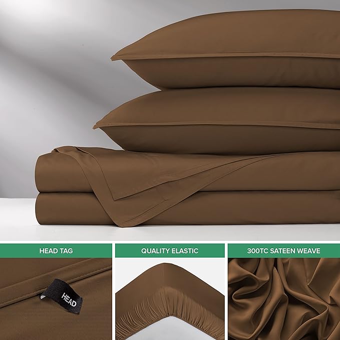 Twin Sheets by Pure Bamboo, Genuine 100% Organic Viscose Derived from Bamboo Bed Sheet Set, Luxuriously Soft & Cooling, Double Stitching, Lifetime Quality Promise (Twin, Coconut Husk)