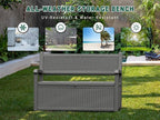 70 Gallon Outdoor Storage Bench Deck Box Lockable for Patio Furniture, Outdoor Porch Bench with Storage Waterproof for Cushions, Garden Tools and Pool Supplies, Grey