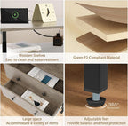 27 inch Wide Night Stand Set 2 with Charging Station, Bedside Table with Open Shelf, 2 Drawers Small Wood Dresser, Modern Wood Nightstand for Bedroom/Living Room (Rustic Gray)