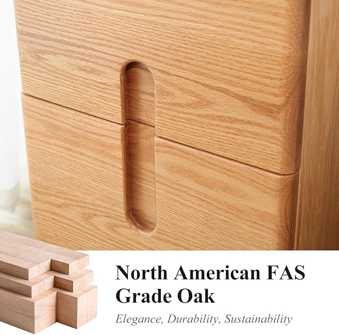 Narrow Nightstand, Mid Century Modern Nightstand, Solid Wood Bedside Table, Side Table witn Drawers (Natural, 11.81inches)