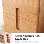 Narrow Nightstand, Mid Century Modern Nightstand, Solid Wood Bedside Table, Side Table witn Drawers (Natural, 11.81inches)