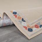 Beverly Rug Outdoor Rug 6x9 Modern Bordered Area Rugs for Indoor and Outdoor Patio Easy to Clean Non Shedding Living Room Porch Garden Washable Outside Carpet (6 x 9 Beige)