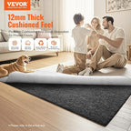 VEVOR Rug Pad Without Slip Resistance, Protective Cushioning Carpet Pad, 8' x 10', 1/2" Thick, 100% Pure Polyester Felt, 7-8㎡ Premium Comfort Underfoot Carpet Padding Rug Cushion for All Floors, Gray