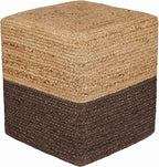 REDEARTH · Cube Pouf Foot Stool Ottoman - Jute Braided Pouffe Poof Accent Sitting Footrest for The Living Room, Bedroom, Nursery, Patio, Lounge & Other Rooms (14.5”x14.5”x16”; Natural Acorn)