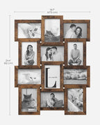 SONGMICS Collage Picture Frames, 4x6 for Wall Decor Set of 12, Multi Family Photo for Gallery Decor, Hanging Display, Assembly Required, Rustic Brown
