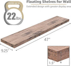 Sorbus Floating Shelves for Wall - 48 Inch Long Bathroom Shelves, Wall Decor for Bedroom, Kitchen, Living Room & Book Storage - Mounted Floating Shelf with Invisible Brackets (Mahogany, 2 Pack)