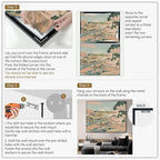 SIGNWIN 60"x72" Extra Large Framed Wall Art Japanese Ukiyo-e Landscape, Timeless Mt. Fuji Scene for Zen-Inspired or Asian-Style Interiors for Home Living Room Bedroom Decor (Frame Assembly Required)