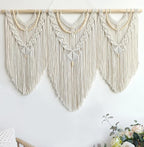 Achart Macrame Wall Hanging Large- Boho Wall Decor- large wall art- Wall Decor Living Room- Macrame Tapestry Boho Decor for Bedroom (Beige-V)