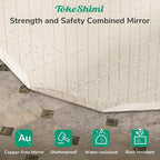 TokeShimi 20x28 Irregular Wall Mirror Beveled, Frameless Mirror Bathroom Stylish, Shatterproof Decorative Oval Bathroom Vanity Mirrored Round Modern for Living Room, Entryway, Restroom