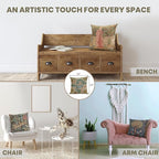 Charlotte Home Furnishings Decorative Tapestry Pillow Cover 19x19 in, Beige Arabesques Couch Pillow Cover, French Country Square Cushion Cases for Living Room Home Decor, Soft Cotton Jacquard Woven