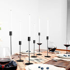 zeochyni Matte Black Candle Holder Set of 6, Elegant Candlestick Holders for Wedding Centerpieces Dining Tables Parties Home Decor Events, Taper Candle Holders Fit 3/4 Inch Candles