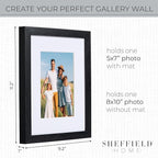 Sheffield Home 4 Piece Gallery Wall Frame Set, 8x10 Inch, Black