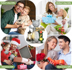 Json Garden Statue Solar Cat Figurine with Lantern, Solar Garden Decorations Statues for Patio, Balcony, Yard Ornament, Unique House Warming Gifts Figurine Lights, Gifts for Women, Mom