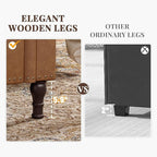 51" Storage Ottoman Bench for Bedroom, Full Queen Storage Bench with Button, Upholstered Bedroom Bench with Rolled Arms for Living Room, Storage Room, Entryway, Brown