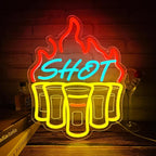 Shot Neon Signs for Wall Decor, Bar Neon Sign, Dimmable Acrylic LED Lights for Home Bar Pub Club Bistro Man Cave Restaurant Party Decorations Gift