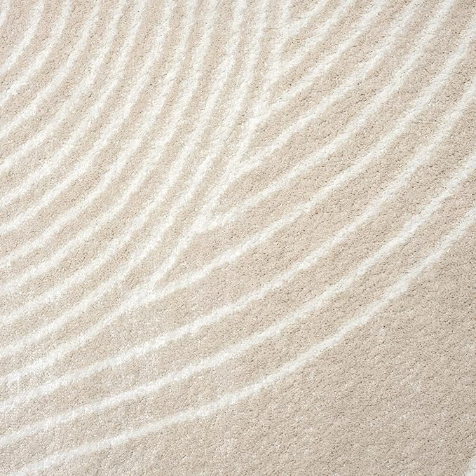 Abani Nuevo Collection Area Rug - Transitional Beige/Cream Design -7'9" x 10'2" - Easy to Clean - Durable for Kids & Pets - Non-Shedding - Medium Pile - Soft Feel - for Living Room, Bedroom & Office