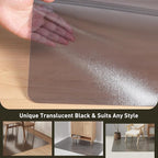 Area Floor Mat for Home, 4'×6' Translucent Black No Slip Waterproof Vinyl Area Rug for Hard Floor, Spill Resistant Floor Protector Cover for Kitchen, Easy Clean Splat Mat for Under High Chair