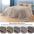 GONAAP Fuzzy Faux Fur Throw Blanket Frosty Brown Super Soft Cozy Plush Fuzzy Shaggy Blanket for Couch Sofa Bed (Frosty Brown, Throw(50"x60"))