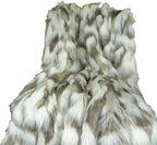 Ivory Faux Fur Throw Blanket & Bedspread - Tibet Fox Fur - Ivory Beige Luxury Faux Fur - Throw Blanket - Luxury Soft Faux Fur, Handmade in US, 16445