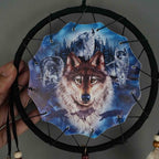 Remorelt Wolf Eagle Bear Dream Catcher Bedroom Wall Decor, Christmas Home Decoration, Room Accessory, White Moon Feather Decoration - Unique Home Craft Wall Pendant (DC11 6Inch Blue Moon Wolf)