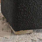 KINWELL 18.5" Wide Modern Square Boucle Upholstered Ottoman with Solid Wood Legs Set of 2, Cube Ottoman Multi-Functional Sofa Footrest, Extra Seating for Living Room, Bedroom, Fully Assembled (Black)