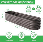 Raised Garden Bed Kit 8×2×1.4 FT Magnesium-Aluminum-Zinc Stainless Steel Metal Planter Box for Planting Outdoor Plants Vegetables (Crackle Gold)