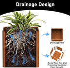 Corten Steel Planter Box 24"x24"x25", Large Square Metal Planter Indoor&Outdoor, Large Cube Planters with Drainage Hole for Porch/Patio/Garden