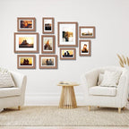 Picture Frame Set 10 Pack, Picture Frames Collage Wall Decor with Mat for Multiple Sizes Photos, Two 8x10, Four 5x7, Four 4x6, Photo Frames for Wall and Tabletop, Rusic Brown