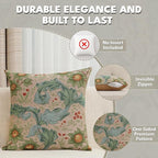 Charlotte Home Furnishings Decorative Tapestry Pillow Cover 19x19 in, Beige Arabesques Couch Pillow Cover, French Country Square Cushion Cases for Living Room Home Decor, Soft Cotton Jacquard Woven