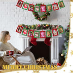 Janlaugh 100 Pcs Christmas Paper Photo Frames 4x6 Red and Green Paper Picture Frame with 100 Clip 10 String Kit DIY Hanging Cardboard Photo Holder Christmas Wall Decor Wedding Home