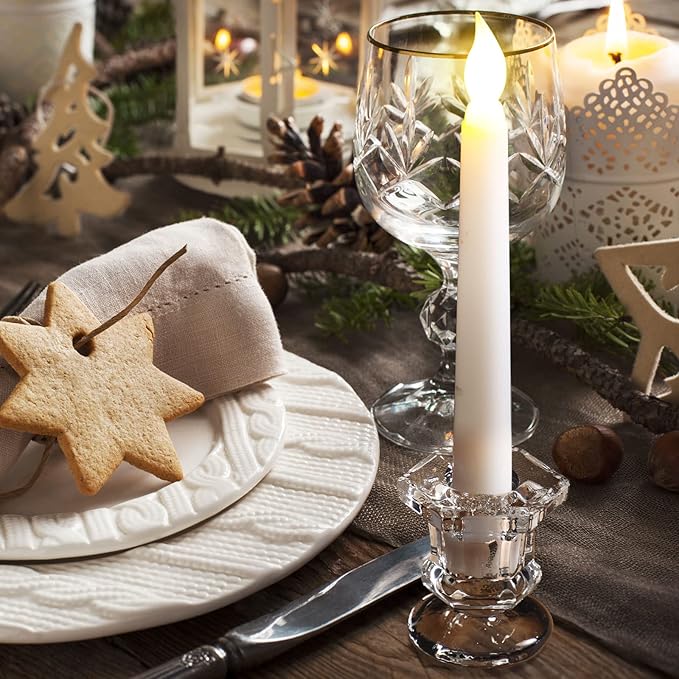 Foaincore 36 Pcs Candlestick Holders Bulk 2.36 Inch Taper Candle Holders Small Glass Candle Holder for Wedding Table Centerpiece Party Decoration (Clear)