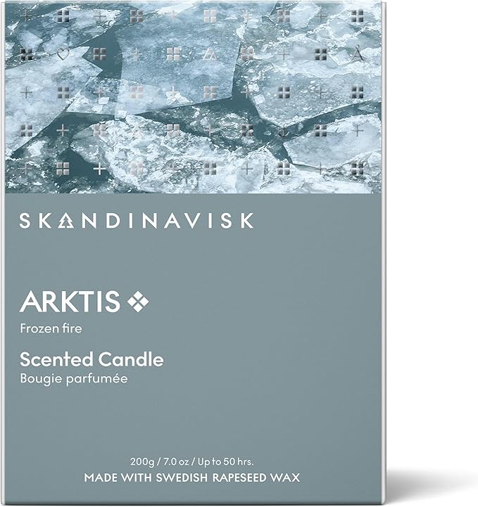 Skandinavisk ARKTIS 'Artcic' Scented Candle, Special Edition, Scent Notes: Windswept Woods and Arctic Sage, Spearmint and Snowflakes, Vegan Formula, 7.0 oz.