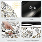 LVTXIII Inflatable Stool Ottoman Footrest with Handle, Decorative Fade-Resistant Foot Stool, Indoor or Outdoor Pouf for Home Garden and Camping Use, 21x21x9, Dailey Tan