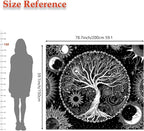 AACKart Tree of Life Tapestry for Bedroom Aesthetic Room Decor-Black and White Spiritual Tree Tapestry Wall Hanging with Sun Moon Star 78.7×59.1 inches