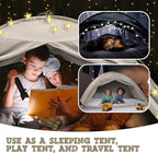Beige Twin Bed Tent for Kids Indoor Fort - Magical Dream Tents for Boys Pop Up Toddler Bed Canopy for Girls Bunk Bed Tent for Top Bunk - Sensory Sleep Pod for Kids Educational