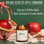 Apple Cinnamon Candles, Cinnamon Apple Candle - 'Apple Cinnamon' Infused w/Essential Oils I Scented Strong Soy Candles for Home for Christmas/Fall I Apple Pie Candle I 50Hr Burn, Made in USA