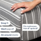 Cal King Size 4 Piece Sheet Set - Comfy Breathable & Cooling Bed Sheets Set - Hotel Luxury Bedding for Women, Men, Kids, Teens, Boys & Girls - Deep Pockets & Wrinkle Free - Oeko-Tex - Grey Stripes 3