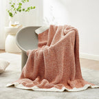 Snuggle Sac Orange Throw Blanket for Fall, Ultra Soft Warm Fall Blanket for Couch, Cozy Fuzzy Knit Microfiber Blankets and Throw Dupes for Sofa, Bed, Orange 50 x 60 inches