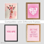 Fardes Preppy Room Decor, Pinky Pictures for Teen Girls Bedroom Decor, Inspirational Cute and Preppy Gifts, Motivational Pink Wall Decor for Bedroom