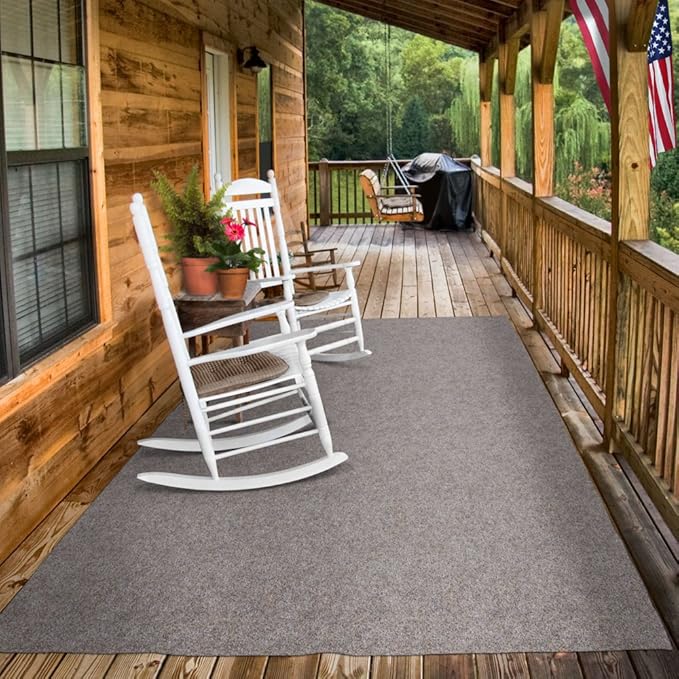 House, Home and More Indoor Outdoor Carpet with Rubber Marine Backing - Brown - 6 Feet x 15 Feet - Durable, UV-Resistant - Adds Color and Comfort to Your Deck, Patio or Other Outdoor Rug Space.