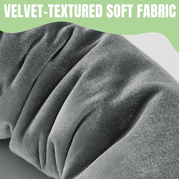 HOMBYS 2 in 1 Lumbar Support Pillow & Neck Pillow for Office Chair, Multifunctional Lumbar Roll & Neck Roll for Lower Back, Neck Pain Relief, Velvet Fabric & Foam Particles Filling, Wrap Neck & Waist