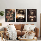 Fantasy Artists 3Pcs Jesus Wall Art, Christian Wall Decor for Biblical Room, Unframed Canvas Painting Prints, Religious Art Posters for Church Living Room Bathroom, 16" X 24"