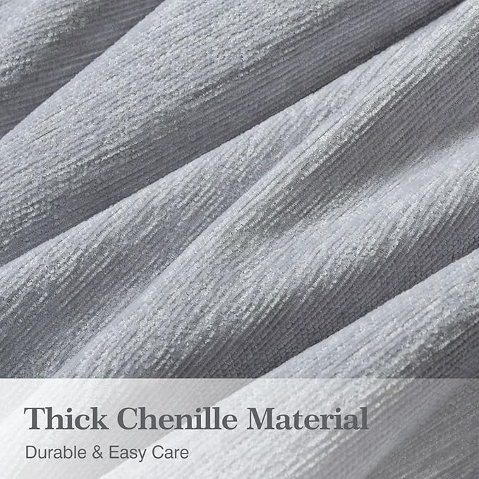 Couch Cover for Dogs Sectional Sofa Covers Washable for 3 Cushion Couch, Chenille Couch Cover Blanket, Sectional Sofa Slipcovers, Multi-Use Furniture Protector for Kids, Pets, 71" X150", Light Grey