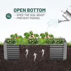 Land Guard 8×4×2 ft Galvanized Raised Garden Bed Kit, Galvanized Planter Raised Garden Boxes Outdoor, Large Metal Raised Garden Beds for Vegetables(Grey)…