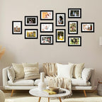 12 Packs 4x6 Picture Frames Bulk, Display 3.5x5 with Mat or 4x6 Without, Black Gallery Frame Set, 4 by 6 Frames Bulk Set of 12, Collage Wall Decor Photo Frame Set for Wall and Tabletop, Black